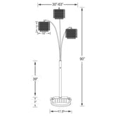 Miriam 90-inch Hanging Crystal Arc Floor Lamp Chrome